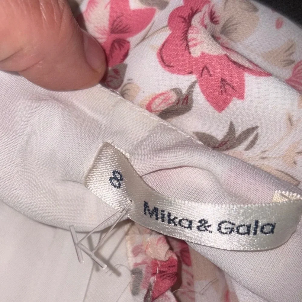 Mika and Gala Floral Cutout Mini Dress Romantic Cottagecore Date Night Size 8 - Picture 5 of 7